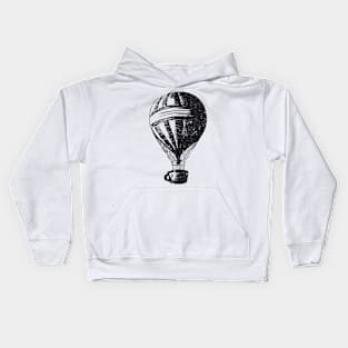 Hot Air Balloon Coffee Vintage Adventure Kids Hoodie